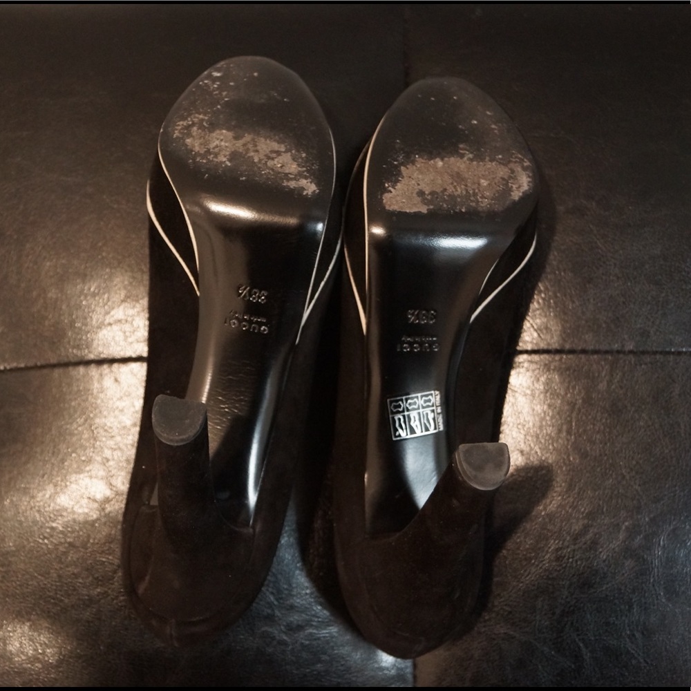Gucci Suede Platform Pump Black/White - Picture 8 of 9